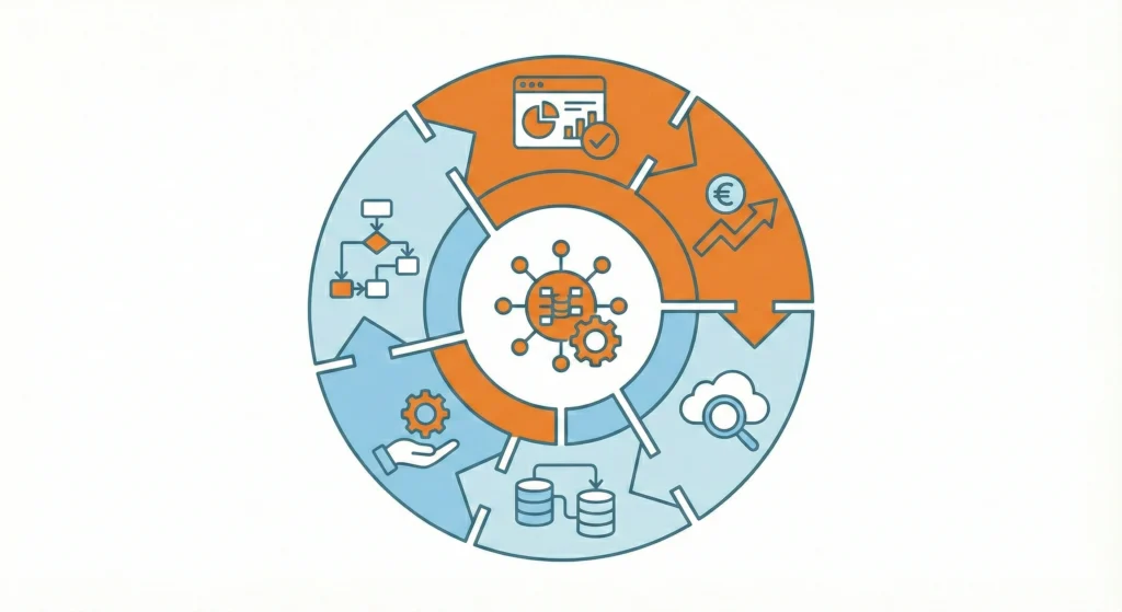Den Otter Solutions Power BI Audit framework: five dimensions — strategic fit, organisational culture, UX design, data governance, and technology